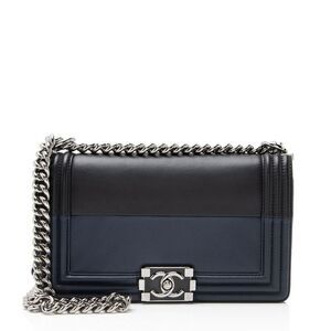 Chanel Bicolor Calfskin Old Medium Boy Bag